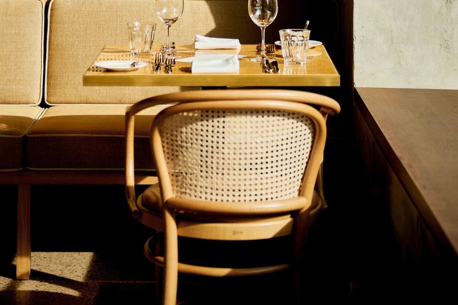 TON bentwood chair at a restaurant table
